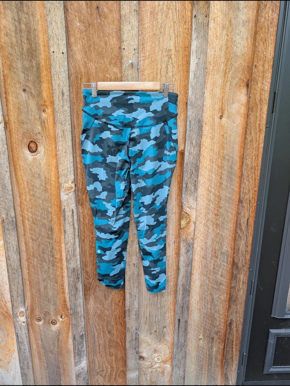 Women's Blue Camo High-Waist Leggings